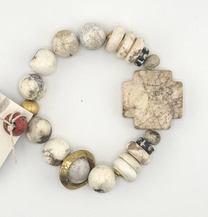 BEAUTIFUL SOUL - White Turquoise Cross - Bracelet