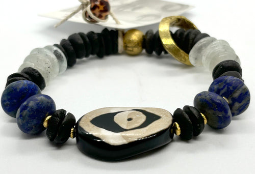 BEAUTIFUL SOUL - EVIL EYE FOCAL WITH LAPIS - BRACELET