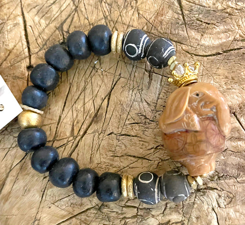 BEAUTIFUL SOUL - HAND-CARVED ELEPHANT GANESH - BRACELET