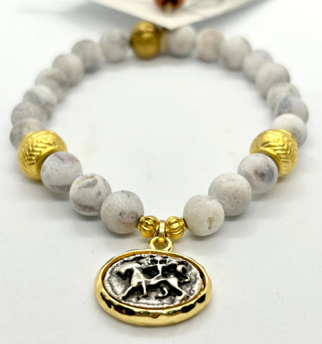 BEAUTIFUL SOUL - ARTISAN SILVER HORSE WITH RIDER - BRACELET