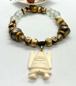 BEAUTIFUL SOUL - "HAPPY BUDDHA" W/ PEACE BEADS - BRACELET - SOLD