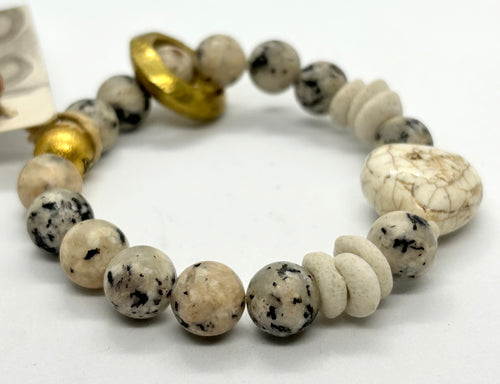 BEAUTIFUL SOUL - HAND-CARVED WHITE TURQUOISE - BRACELET