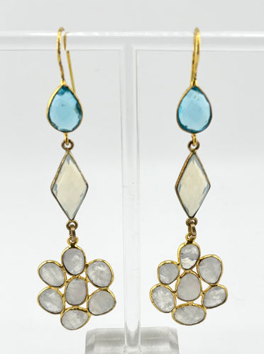 BEAUTIFUL SOUL - MOONSTONE DAISY DROP - EARRINGS