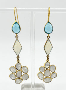 BEAUTIFUL SOUL - MOONSTONE DAISY DROP - EARRINGS