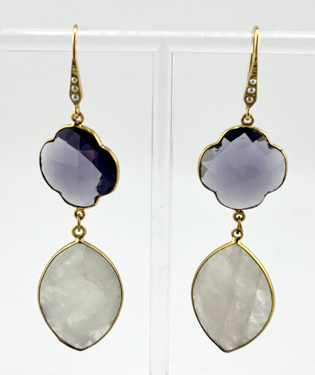 BEAUTIFUL SOUL - AMETHYST & MOONSTONE DROP - EARRINGS