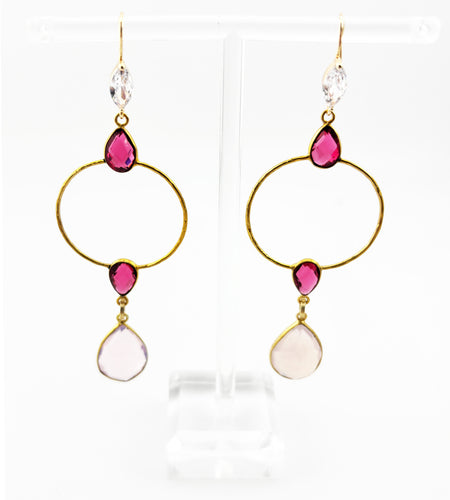 BEAUTIFUL SOUL - PINK TOURMALINE & OPALITE  - EARRINGS - SOLD