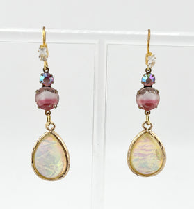 BEAUTIFUL SOUL - VINTAGE CRYSTAL MOTHER OF PEARL - EARRINGS