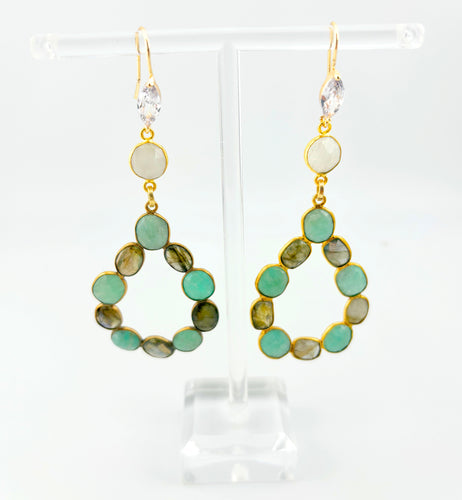 BEAUTIFUL SOUL - LABRADORITE/AMAZONITE - EARRINGS - SOLD