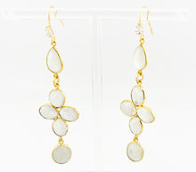 BEAUTIFUL SOUL - MOONSTONE FLOWER  SET IN 18K GOLD - EARRINGS