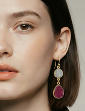 BEAUTIFUL SOUL - CRYSTAL, MOONSTONE AND RUBY - EARRINGS