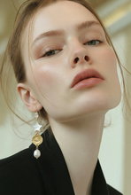 BEAUTIFUL SOUL - 18K GOLD EVIL EYE WITH PEARL DROP - EARRINGS