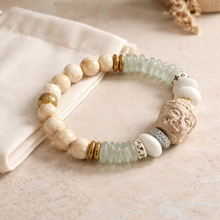 BEAUTIFUL SOUL - CARVED QUAN YIN W/JAVA GLASS BEADS - BRACELET ✔️