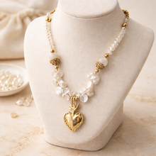 BEAUTIFUL SOUL - SACRED HEART W/KEISHI PEARLS - SHORT NECKLACE