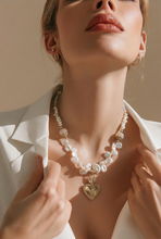 BEAUTIFUL SOUL - SACRED HEART W/KEISHI PEARLS - SHORT NECKLACE