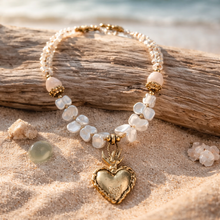 BEAUTIFUL SOUL - SACRED HEART W/KEISHI PEARLS - SHORT NECKLACE