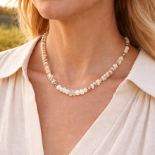 BEAUTIFUL SOUL - WHITE ONYX & KEISHI PEARL - SHORT NECKLACE