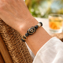 BEAUTIFUL SOUL - AGED NATURAL STONE EVIL EYE DESIGN #2 - BRACELET