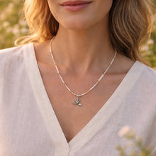 BEAUTIFUL SOUL - STERLING DOVE WITH CHALCEDONY - SHORT NECKLACE
