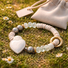 BEAUTIFUL SOUL - VINTAGE SACRED HEART WITH RECYCLED GLASS   - BRACELET