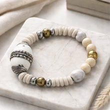 BEAUTIFUL SOUL - ANTIQUE CONCH BEAD WITH RIVER STONE - BRACELET