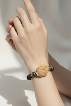 BEAUTIFUL SOUL - VINTAGE HAND-CARVED TAGUA NUT GANESH WITH MOROCCAN CLAY BEADS - BRACELET
