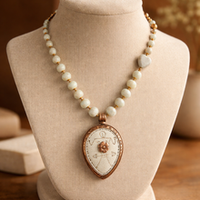 BEAUTIFUL SOUL - ANTIQUE ETCHED CONCH SHELL-ARTIST SIGNATURE SERIES -  SHORT NECKLACE-SOLD
