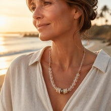 BEAUTIFUL SOUL - PEARL WITH STACKED RIVER STONE - SHORT NECKLACE
