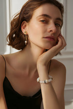 BEAUTIFUL SOUL - STACKED RIVER STONE WITH CLEAR AFRICAN JAVA GLASS - BRACELET
