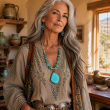 BEAUTIFUL SOUL - RUSTIC SOLDERED TURQUOISE - LONG NECKLACE ✔️