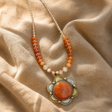 BEAUTIFUL SOUL - VINTAGE ROMAN CARNELIAN INTAGLIO - SHORT NECKLACE ✔️