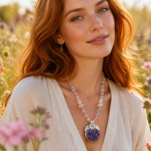 BEAUTIFUL SOUL - AMETHYST DRUZY HEART SPECIMEN - SHORT NECKLACE ✔️