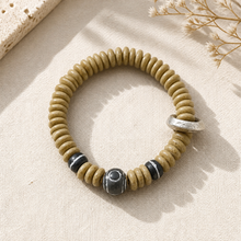 BEAUTIFUL SOUL - VINTAGE BLACK TERRA-COTTA BEAD W/BLACK ACCENTS - UNISEX BRACELET ✔️