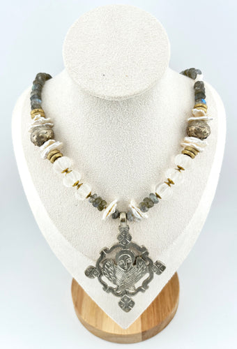 BEAUTIFUL SOUL - COPTIC CROSS ANGEL - SHORT NECKLACE - SOLD