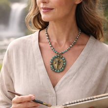 BEAUTIFUL SOUL - VINTAGE ANGEL WITH TURQUOISE - LONG NECKLACE ✔️