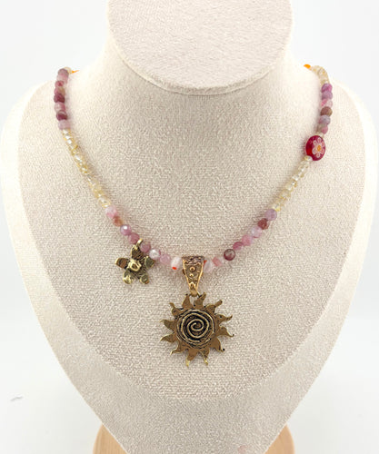 BEAUTIFUL SOUL - STUNNING ARTISAN SUN - SHORT NECKLACE