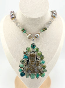 BEAUTIFUL SOUL - EXQUISITE BRONZE MADONNA - SHORT NECKLACE