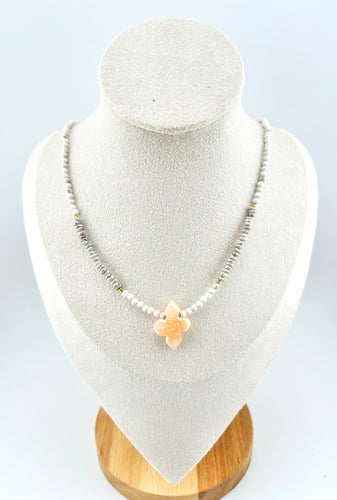 BEAUTIFUL SOUL - HAND-CARVED PINK CHALCEDONY CROSS - SOLD