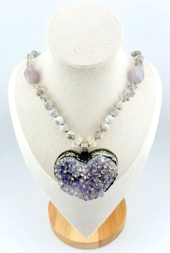 BEAUTIFUL SOUL - AURA BOREALIS HEART - SHORT NECKLACE - SOLD