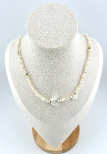 BEAUTIFUL SOUL - SOLAR QUARTZ & KEISHI PEARL - SHORT NECKLACE