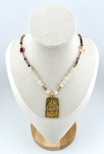 BEAUTIFUL SOUL - BLESSED BY MONKS PENDENT- SHORT NECKLACE - SOLD