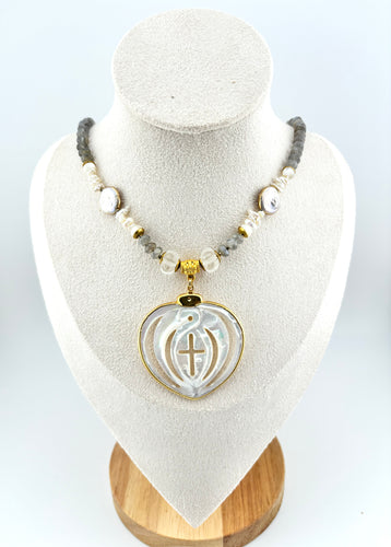 BEAUTIFUL SOUL - MOTHER OF PEARL HEART - SHORT NECKLACE
