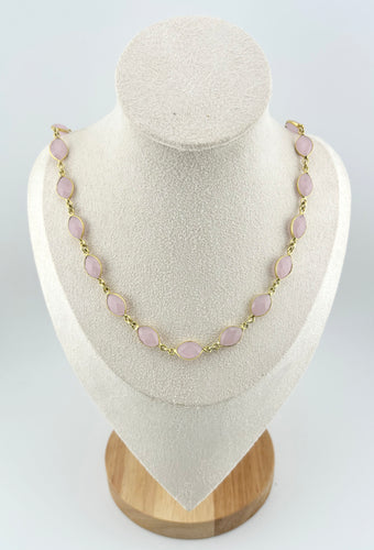 BEAUTIFUL SOUL - ROSE QUARTZ SET IN 14K GOLD - SHORT NECKLACE - SOLD