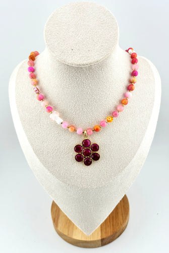 BEAUTIFUL SOUL - RUBY FLOWER - SHORT NECKLACE - SOLD