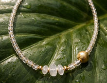 BEAUTIFUL SOUL - OLD VENETIAN TRADE BEADS-PUMPKIN CRYSTAL FOCAL - SHORT NECKLACE