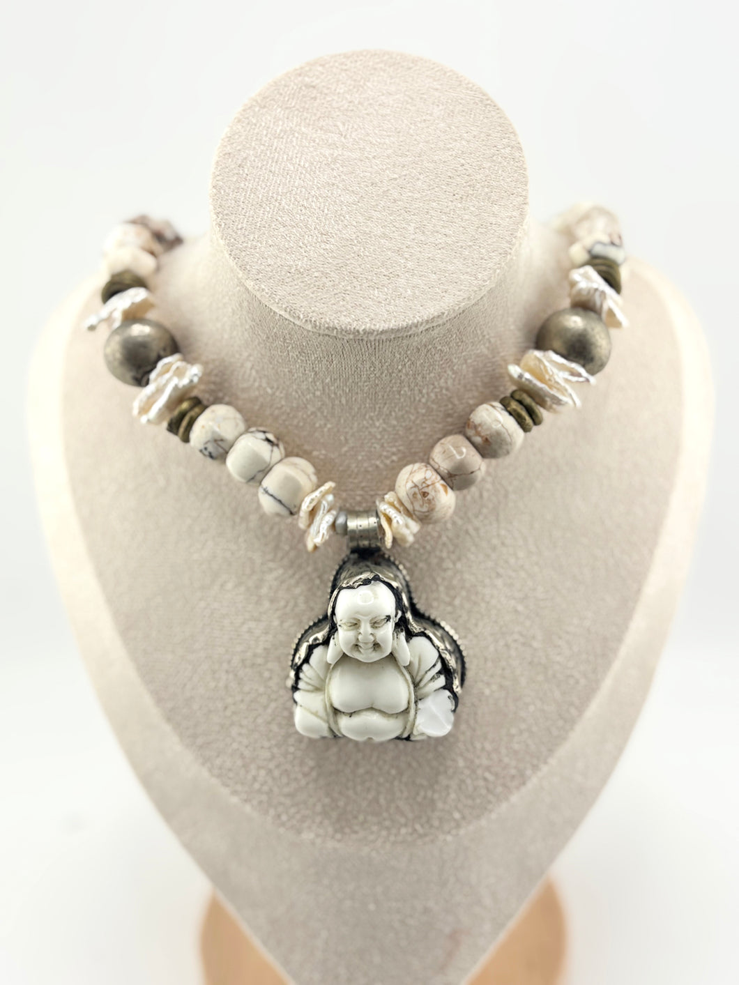 BEAUTIFUL SOUL - MAGNIFICENT WHITE BUDDHA - SHORT NECKLACE