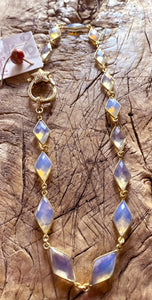 simply beautiful - Opalite chain with Pave clasp - 19"