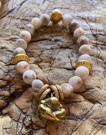 simply beautiful - Weeping Buddha with White Matte Druzy