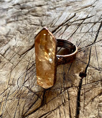 simply beautiful - Citrine Crystal Wand Ring-INQUIRE