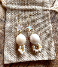 Kendall's-Beautiful Drop mother of pearl star earrings