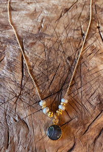 Beautiful Soul -  Labradorite Moon Necklace